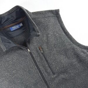 Polo Ralph Lauren‎ Mens Gray Sweater Fleece Full Zip Vest Big & Tall 3XB 3TG